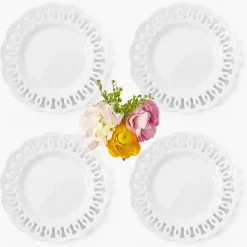 White Lace Starter Plates (Set of 4)