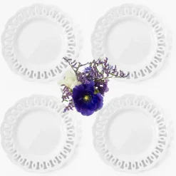White Lace Starter Plates (Set of 4)