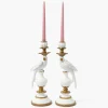 White Parrot Candle Holder (Pair)