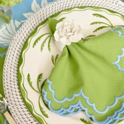 White Rattan Charger Plates (Set of 4)