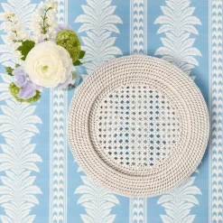 White Rattan Charger Plates (Set of 4)