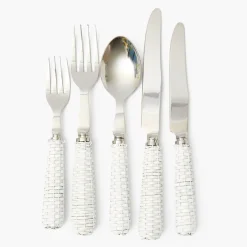 White Rattan Cutlery (5 Piece)