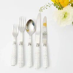 White Rattan Cutlery (5 Piece)