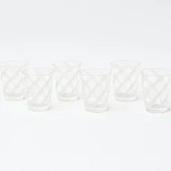 White Swirl Outdoor Glasses (Set of 6)