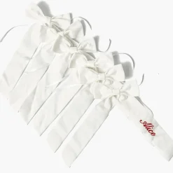 White Velvet Christmas Tree Bows (Set of 6)