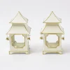 White With Gold Mini Pagoda Lantern (Pair)